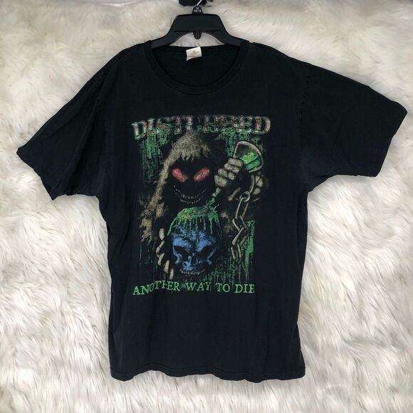 Disturbed: Another Way to Die Rock Band T-Shirt, Scary Graphic, Blacklight XL - Picture 1 of 7